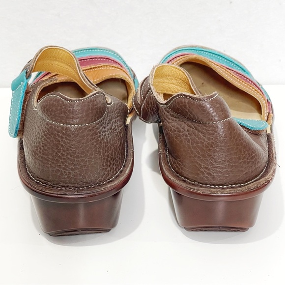 Spring Step BUMBLEBEE Brown Leather Multi Stripe Mary Jane Closed Toe Shoes 8.5 - Picture 7 of 9